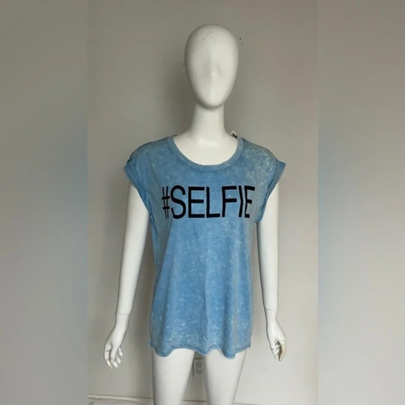 Fifth Sun Tops - Fifth Sun Women Blue Tank Muscle Tee Top Blue Tie Dye Size Large L NWOT